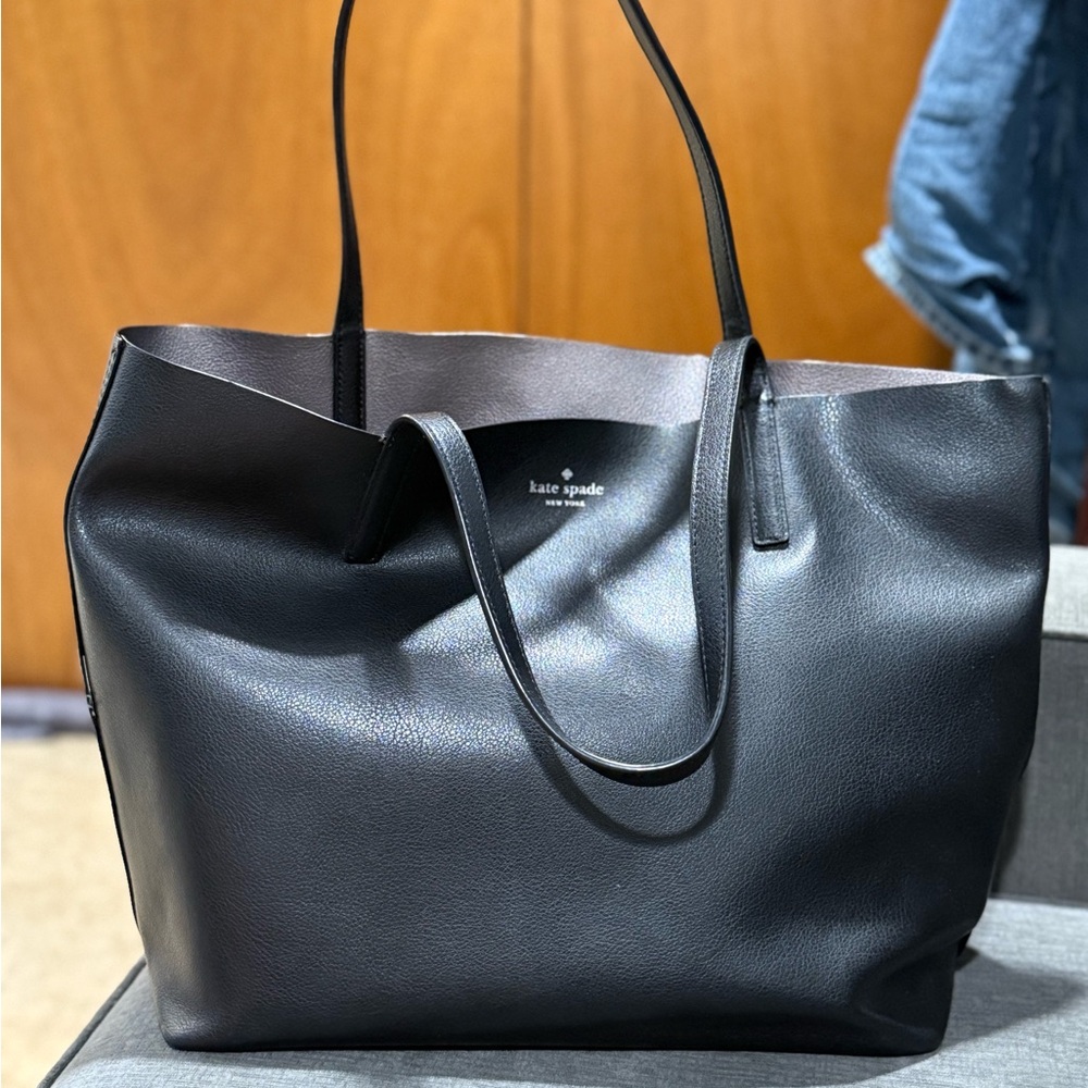 Reversible Kate Spade Black/Metallic Leather Tote